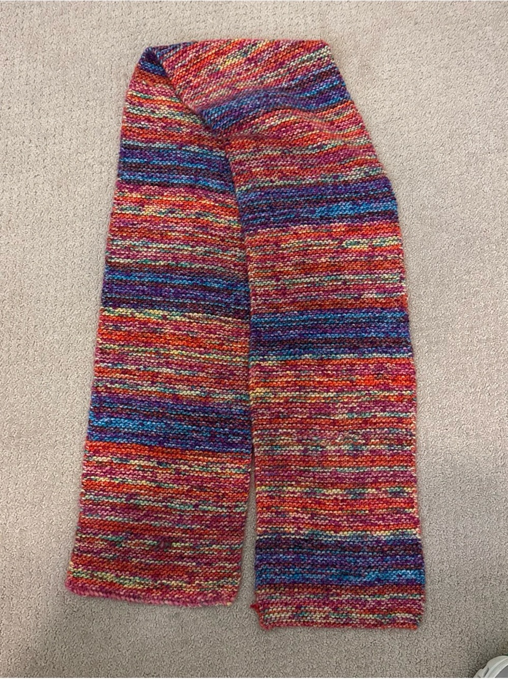 Multicolor Knit Scarf - Vibrant Striped Women's Wrap